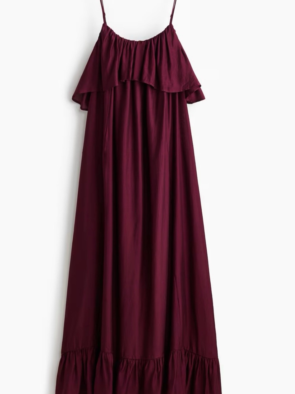 H&M Burgundy Ruffled Maxi Dress - Picture 2 of 10